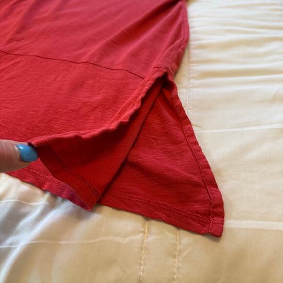 J. Jill Pima Dipped Hem Tunic in Orange/red Women's Sz M 100% Pima Cotton Knit - Picture 4 of 11